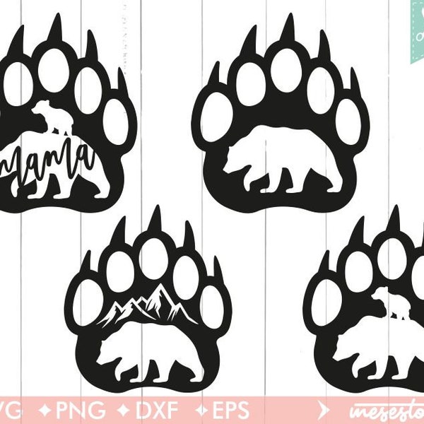 Grizzly Bear Claw Paw SVG, Bear Paw SVG, Grizzly Bear Paw Claw,Vector,Svg Dxf Eps Png Files for Cutting Machines Cameo Cricut, Paw Print SVG