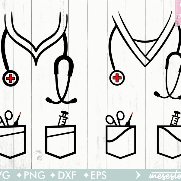 Infirmière SVG, svg uniforme d'infirmière, infirmière chemise svg, fichiers Svg Dxf Eps Png pour machines de découpe camée Cricut, médecin svg, svg costume d'infirmière, infirmière