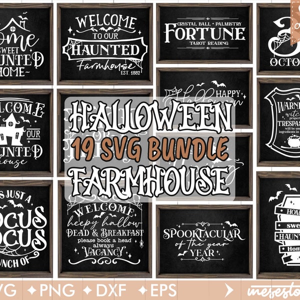 Farmhouse Halloween Bundle SVG, Old Halloween Signs svg, Vintage Halloween SVG Bundle 19 designs,Western Halloween Sublimation,Halloween Svg