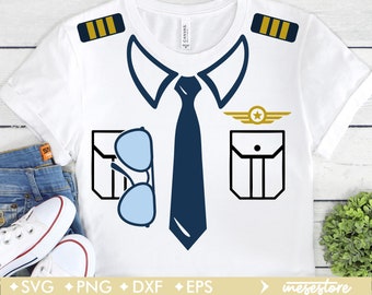 Pilot SVG, pilot uniform svg, Pilot costume svg, Svg Dxf Eps Png Files for Cutting Machines Cameo Cricut, carnival svg, Air force svg