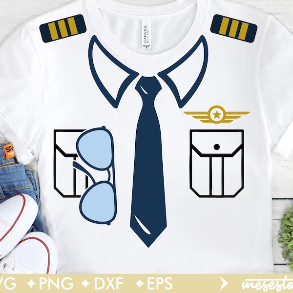 Pilot SVG, pilot uniform svg, Pilot costume svg, Svg Dxf Eps Png Files for Cutting Machines Cameo Cricut, carnival svg, Air force svg