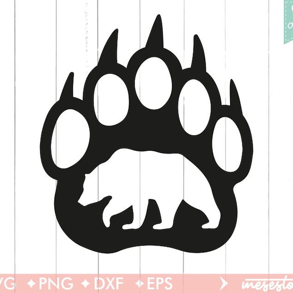 Grizzly Bear Claw Paw SVG, Bear mama SVG, Grizzly Bear Paw Claw,Vector,Svg Dxf Eps Png Files for Cutting Machines Cameo Cricut,Paw Print SVG