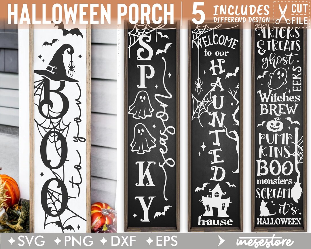 Halloween Porch Sign SVG Bundle, Halloween Porch Signs Svg, Halloween ...