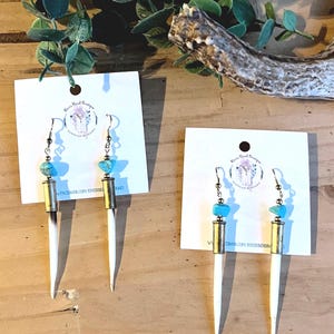Western Rodeo Porcupin Quill Dangle bullet Earrings | Unique Beth Dutton-Inspired Jewelry