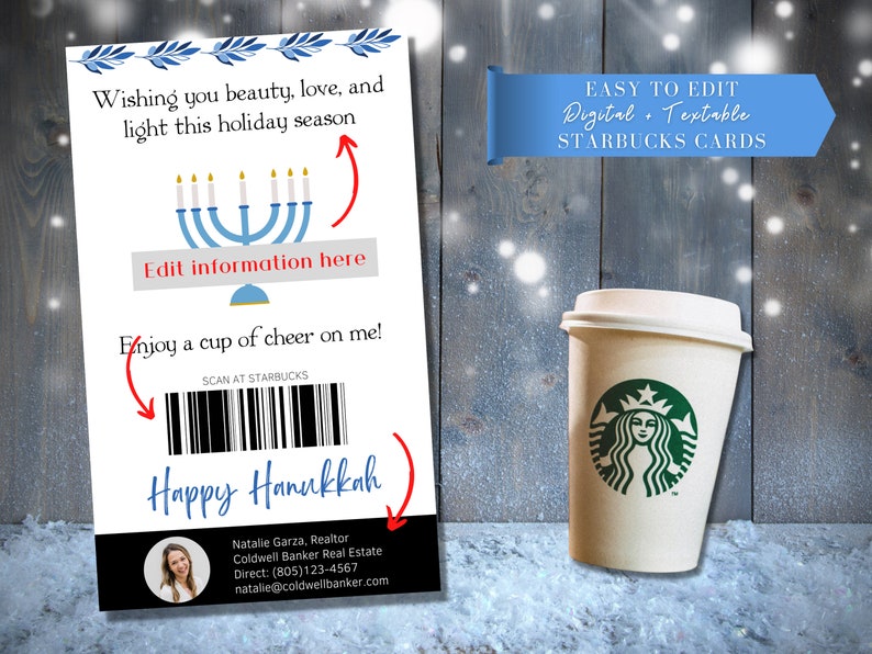 TEXTABLE STARBUCKS CARD Digital Starbucks Gift Card Etsy