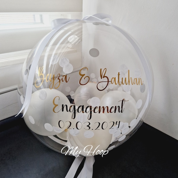 Ballon gefüllt Geschenkidee Personalisiert Geburtstag Taufe Hochzeit Jahrestag  Muttertag Weihnachten Abschluss Gift Standesamt Sünnet Eid