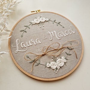 Ring pillow bohoo style gift idea embroidery picture embroidery frame wedding engagement vintage ring bearer