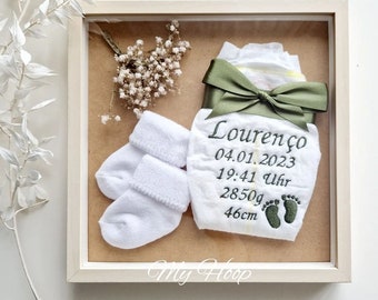 Embroidered diaper • Baby diaper • Personalized • Gift idea • Gift • Newborn • Newborn gift • Diaper frame • Birth chart • bohoo