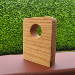 Curtain rod holder, rustic wood curtain rod bracket - oak