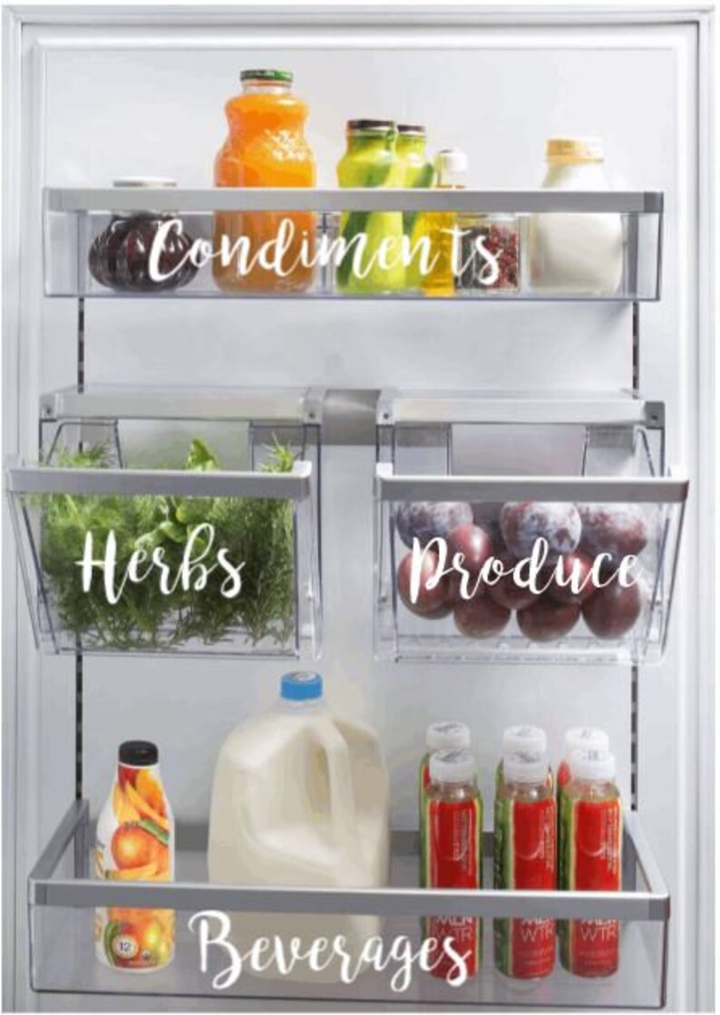 Refrigerator Labels Fridge Bin Labels Decals to Organize Etsy