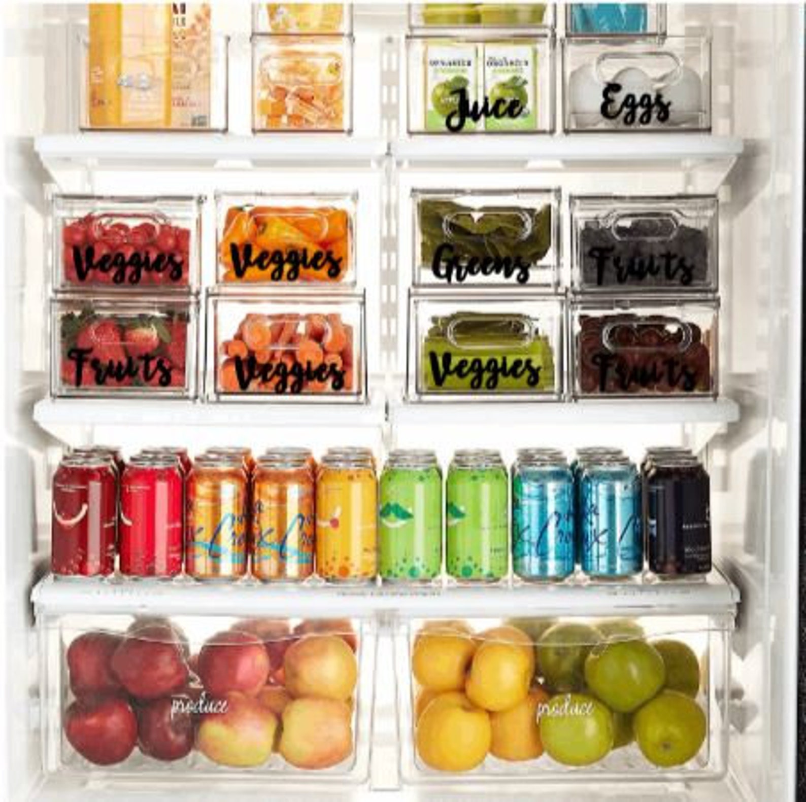 Refrigerator Labels Fridge Bin Labels Decals to Organize Etsy