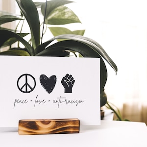 PRINT WALL ART | Peace Love Anti-Racism | Social Justice Classroom, Office Decor, Gift Idea, Activist, Organizer, Woke, Black Live Matter