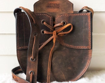 Bolso de hombro/bandolera de diseño hecho a mano de cuero genuino