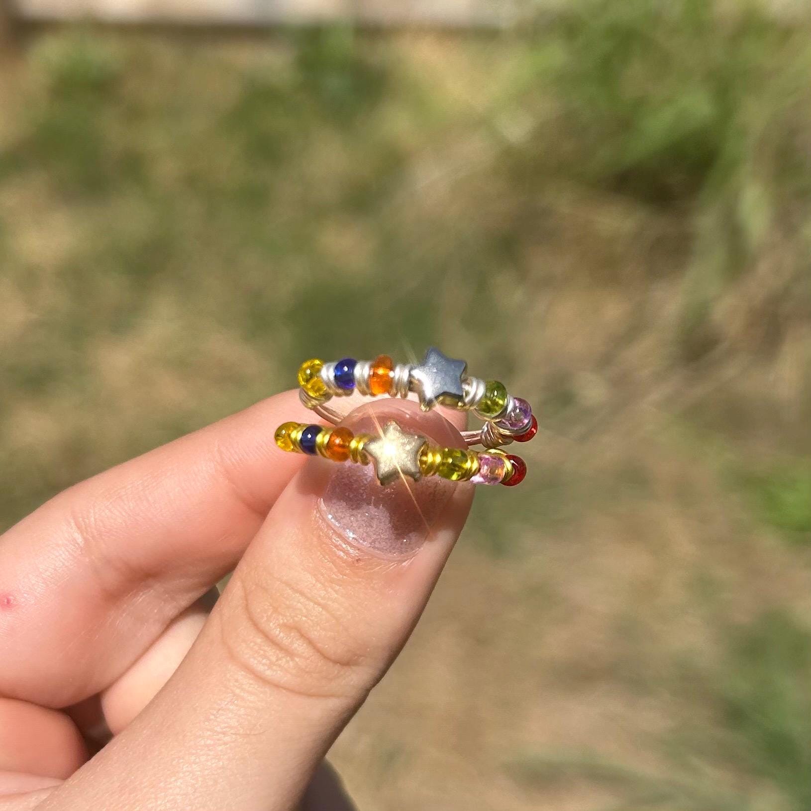 stones- wire wrapped ring