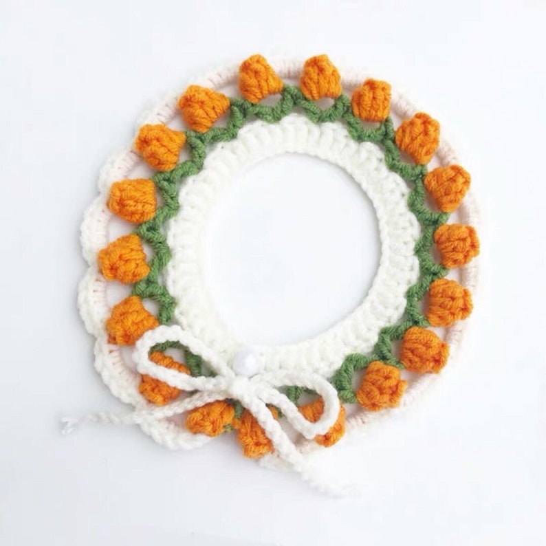 Crochet Tulip Pet Collar