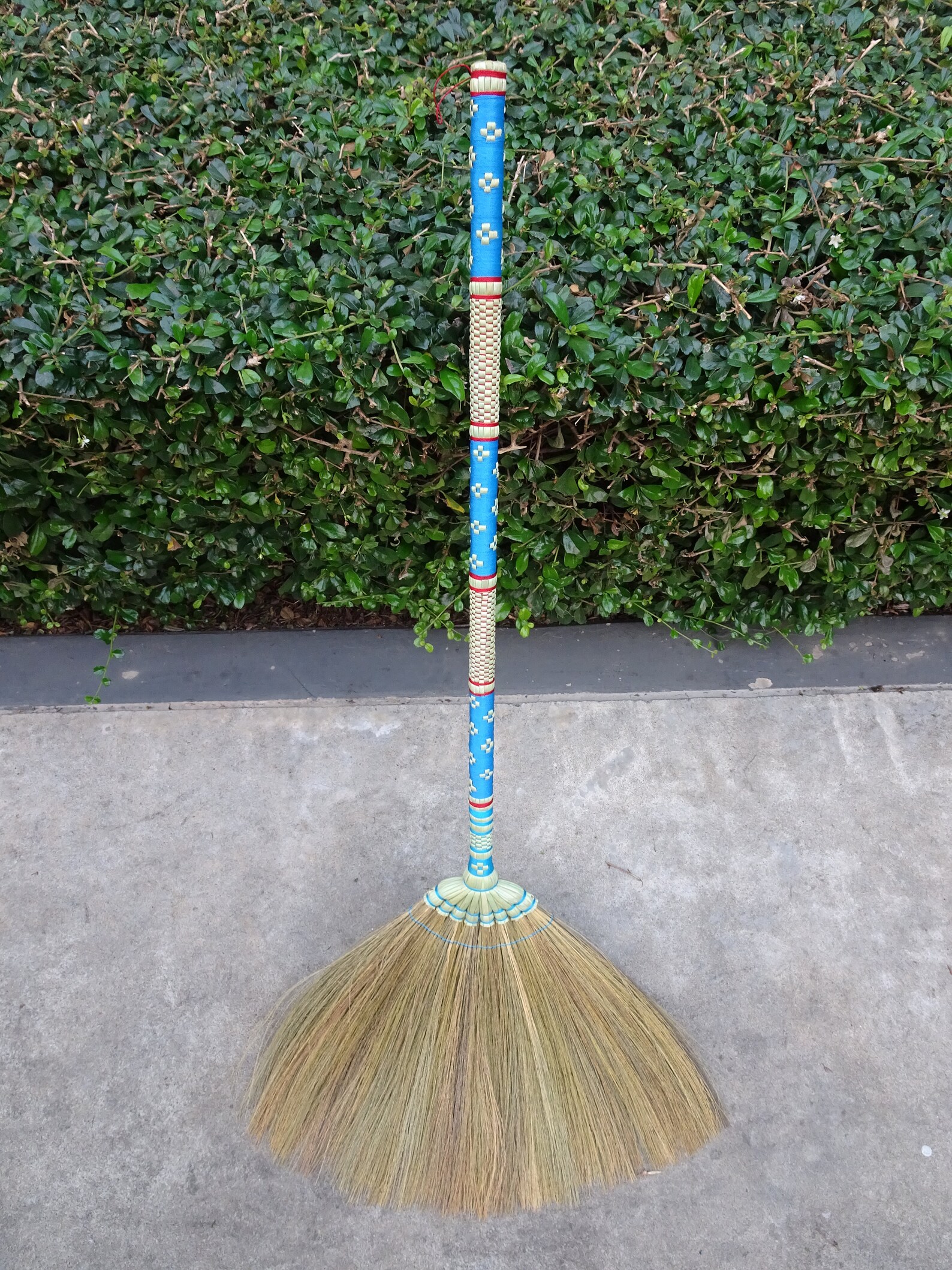 Thai Grass Broom with Bamboo Broomstick Whisk Broom Handmade Etsy