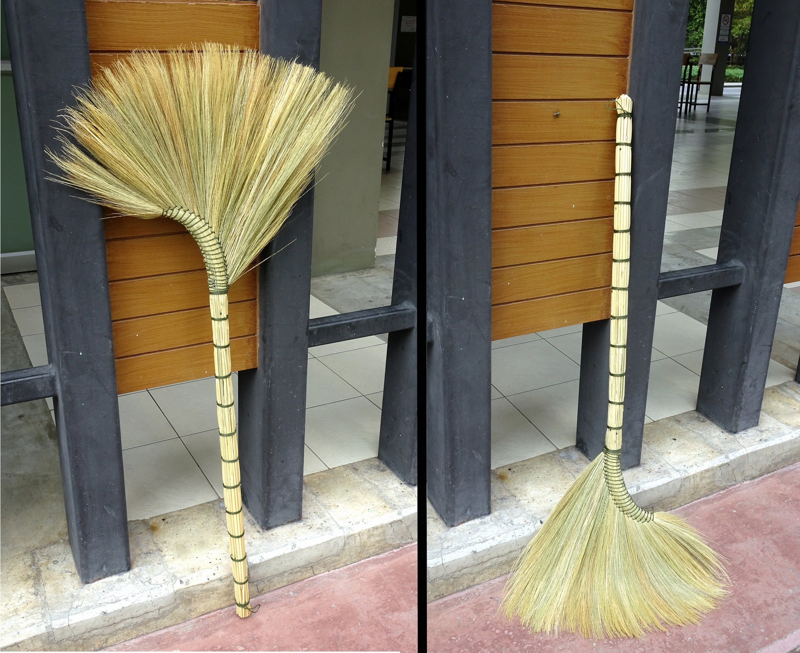 Handmade Asian Broom Natural Oriental Thai Grass Broomstick Etsy
