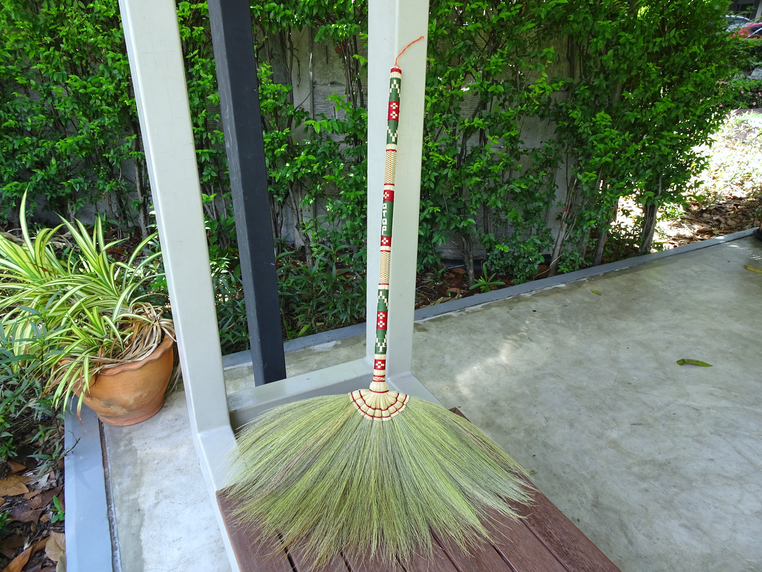 Handmade Thai Asian Broom Natural Wood Broomstick for Sweeping Etsy