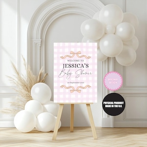 Baby Shower Sign | Pink Baby Shower Sign | Party Signage | Welcome Sign