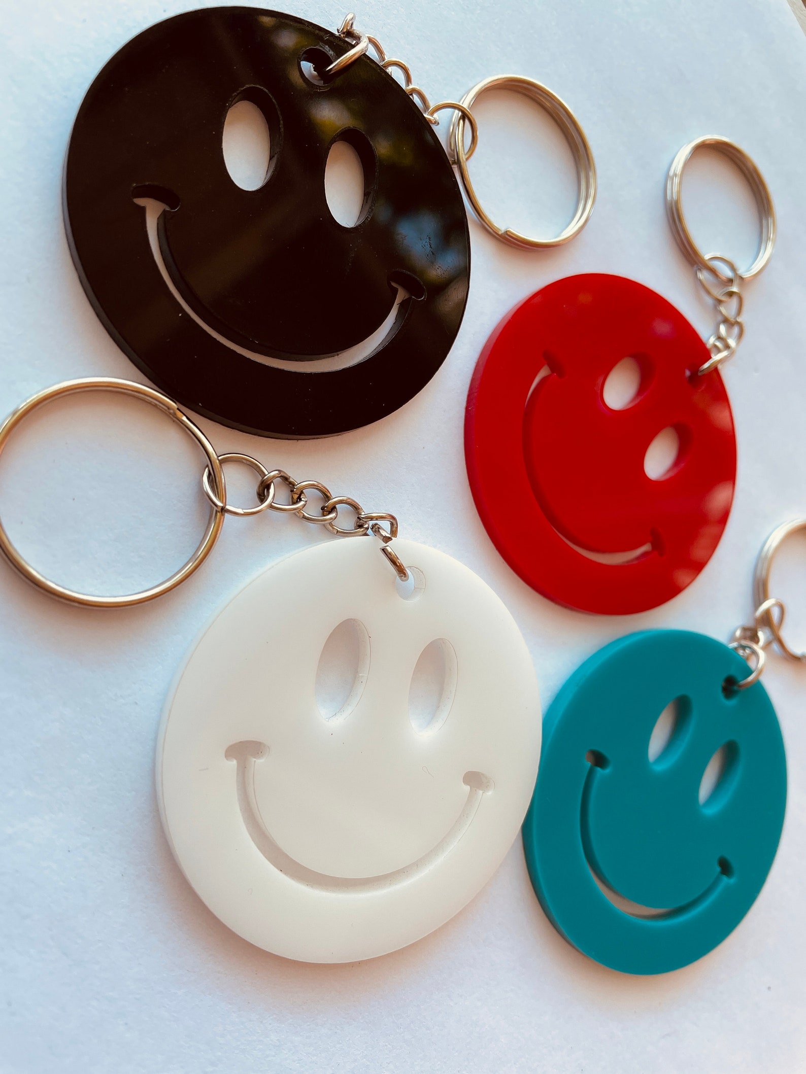 Smiley Face Keychains Acrylic Keychain Party Favor Happy Etsy