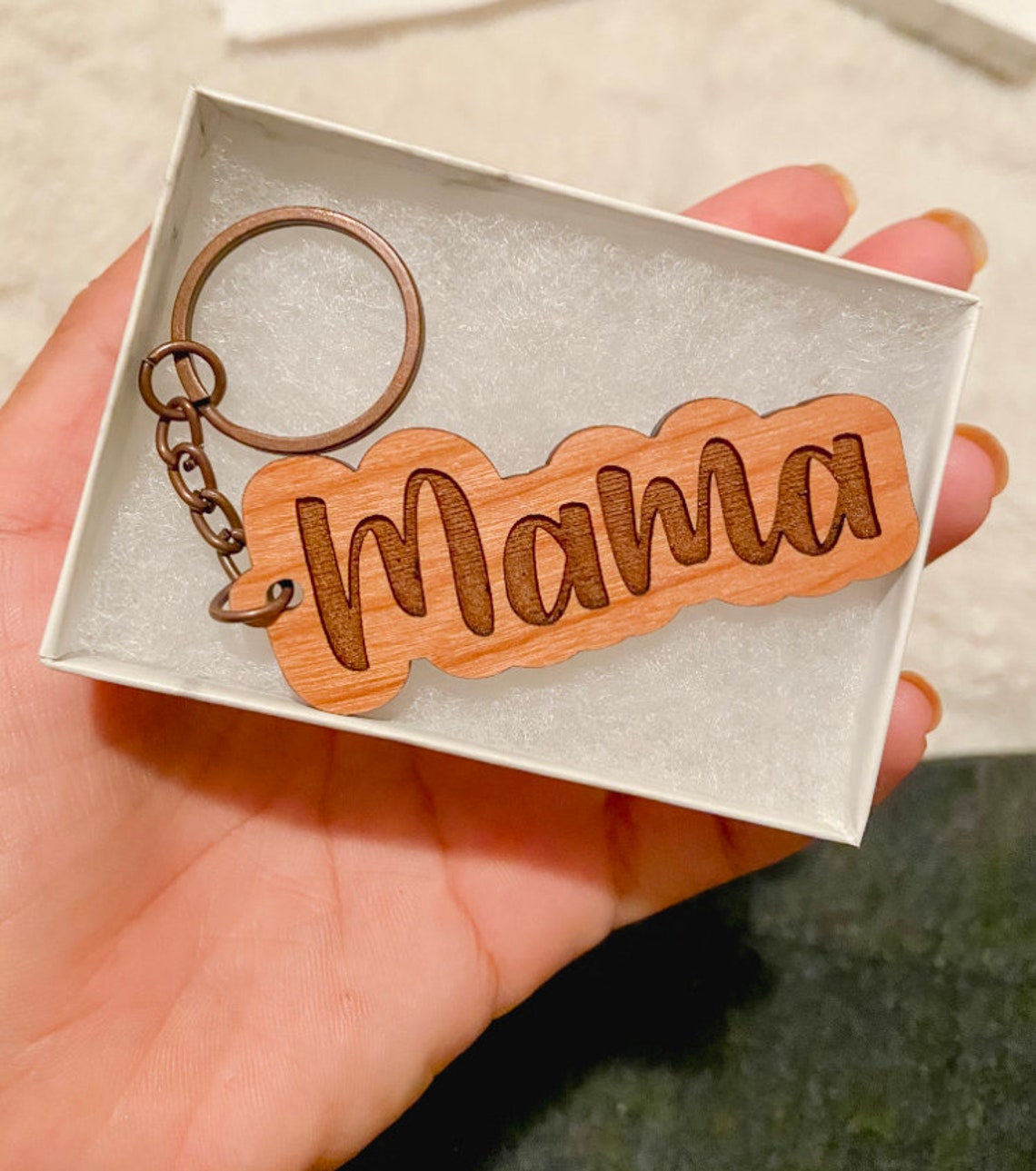 Name keychains Wooden Engraved Keychain Personalized key Etsy