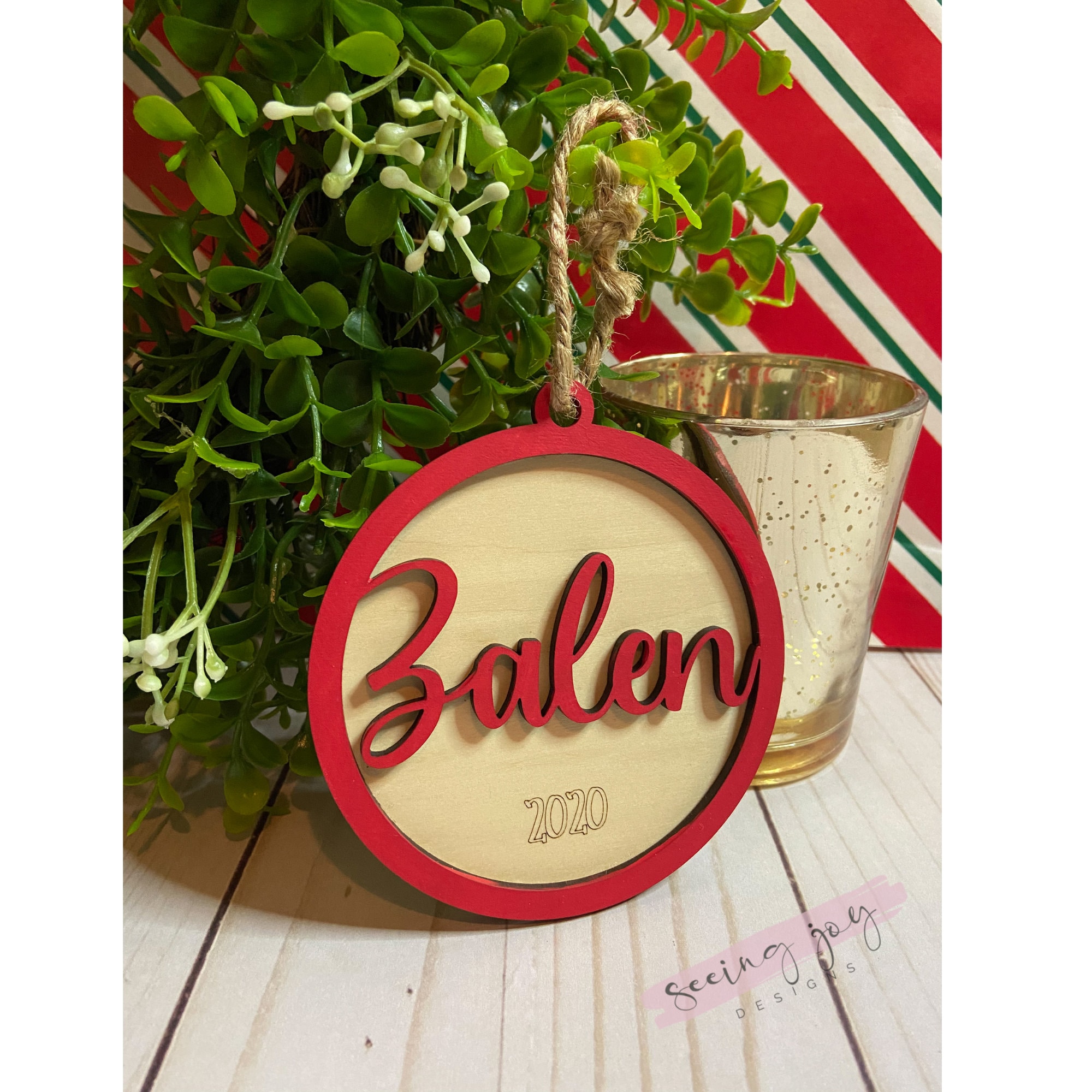 Custom Christmas Ornament Name Ornament Christmas Etsy