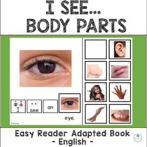 Body Parts I SEE Adapted Interactive Book | Easy Reader | Special Education Real Picture | Speech Therapy | Autism | Montessori | Preschool
