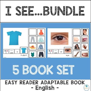 I SEE.. Adapted Interactive Book| Easy Reader | Special Education 5 BOOK BUNDLE