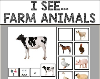 Animales de Granja VEO Libro Interactivo Adaptado / Lector Fácil / Educación Especial