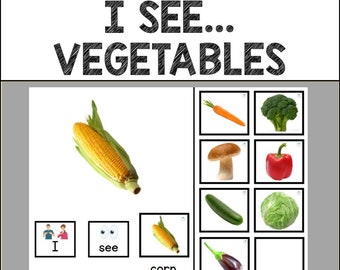 Verduras VEO Libro Interactivo Adaptado / Lector Fácil / Educación Especial