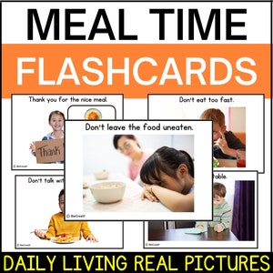 MEAL TIME Autism Visual Living Skills Flashcard | Sentences Speech Therapy |SPED