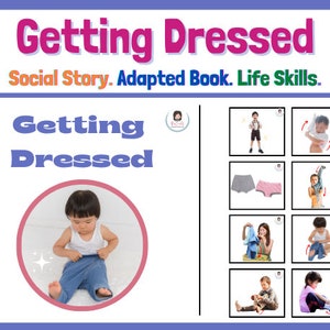 Getting Dressed Social Story | Special Education | Daily Living Skills | Adapted Book | Interactive Book | Autism |  Speech Therapy