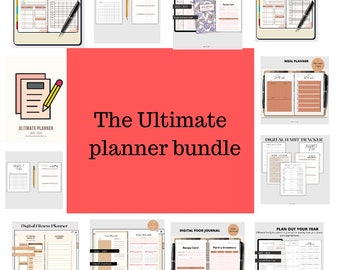 Digital Planner Bundle, Ultimate Digital Planner, Daily Planner, Weekly Planner, Yearly Planner, 2022 Digital Planner, Instant Download