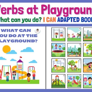 What Can You Do? Playground Verbs | I Can Action Verbs | Adapted Book |  Daily Living Skills | Interactive Book | Autism |  Speech Therapy