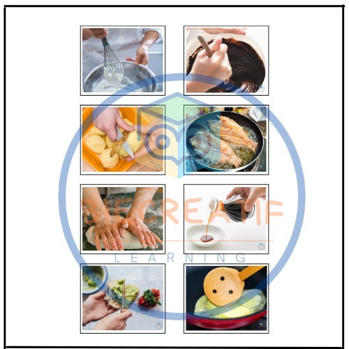 ESL Flashcards Action Verbs Cooking Photo Picture Cards ELL SPED - Etsy