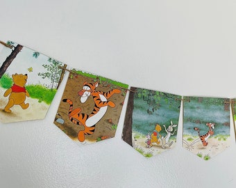 Winnie the Pooh book banner, Winnie the Pooh birthday party banner, Winnie the Pooh baby shower decoration, Winnie the Pooh nursery decor