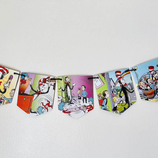 The Cat in the Hat book banner, The Cat in the Hat party decorations, The Cat in the Hat classroom decor, The Cat in the Hat birthday party