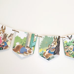 The Tale of Peter Rabbit book banner, Peter Rabbit nursery decor, Peter Rabbit baby shower decor, Peter Rabbit party, Peter Rabbit party