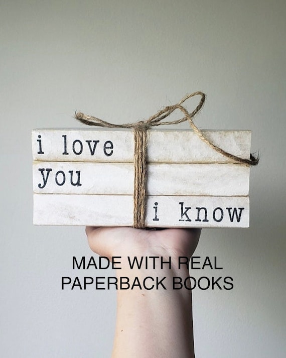 Star Wars inspired books, Star Wars stamped books, Star Wars book stack, I love you I know, Star Wars home decor, Star Wars decor,valentines