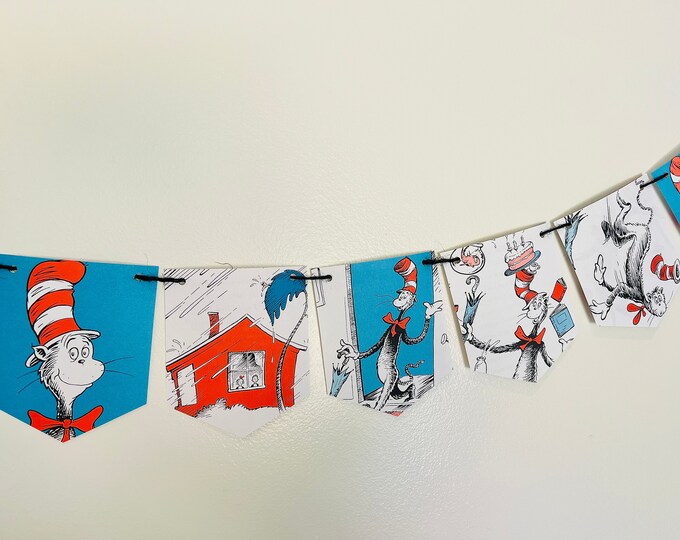 The Cat in the Hat Book Banner, the Cat in the Hat Party Decor, the Cat
