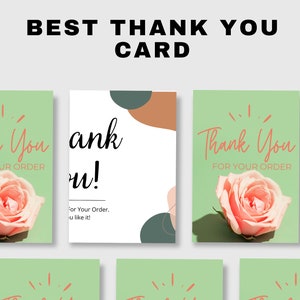 Printable Thank You Card Floral Thank You Card Flower Thank You Card Print at Home Thanks Card Thank You Card For Her Digital Download