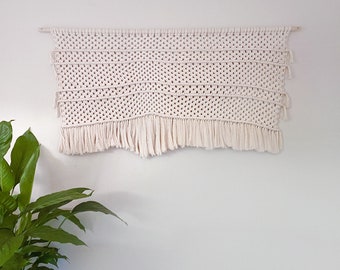 Boho Macrame Wall Hanging - Handmade Art - Woven Wall Hanging W 48" x H 24"