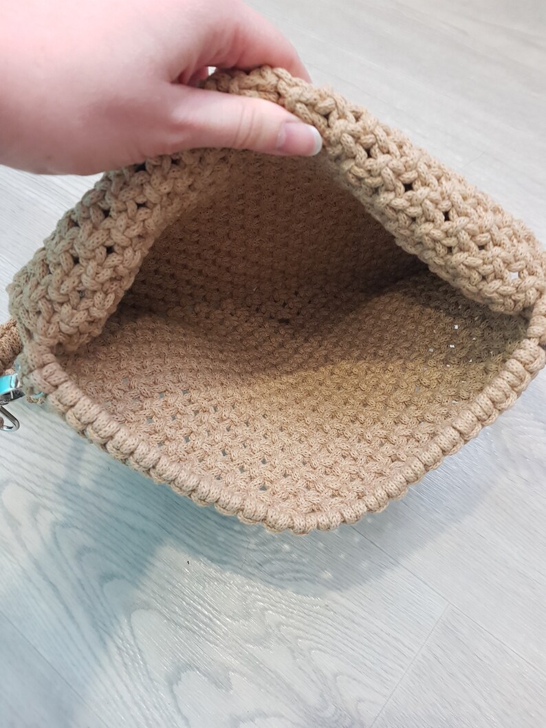 Handmade Macrame Bag with Wooden Handles,cotton thread,Eco Friendly,Stylish and fashionable,Handbag,Crossbody Bag,Macrame Clutch Purse