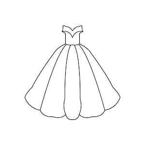 Wedding Dress Cookie Cutter STL, Digital Downloads For Cookie Decorating, 3D Printed Cutters, Princess Dress Cookie Cutter