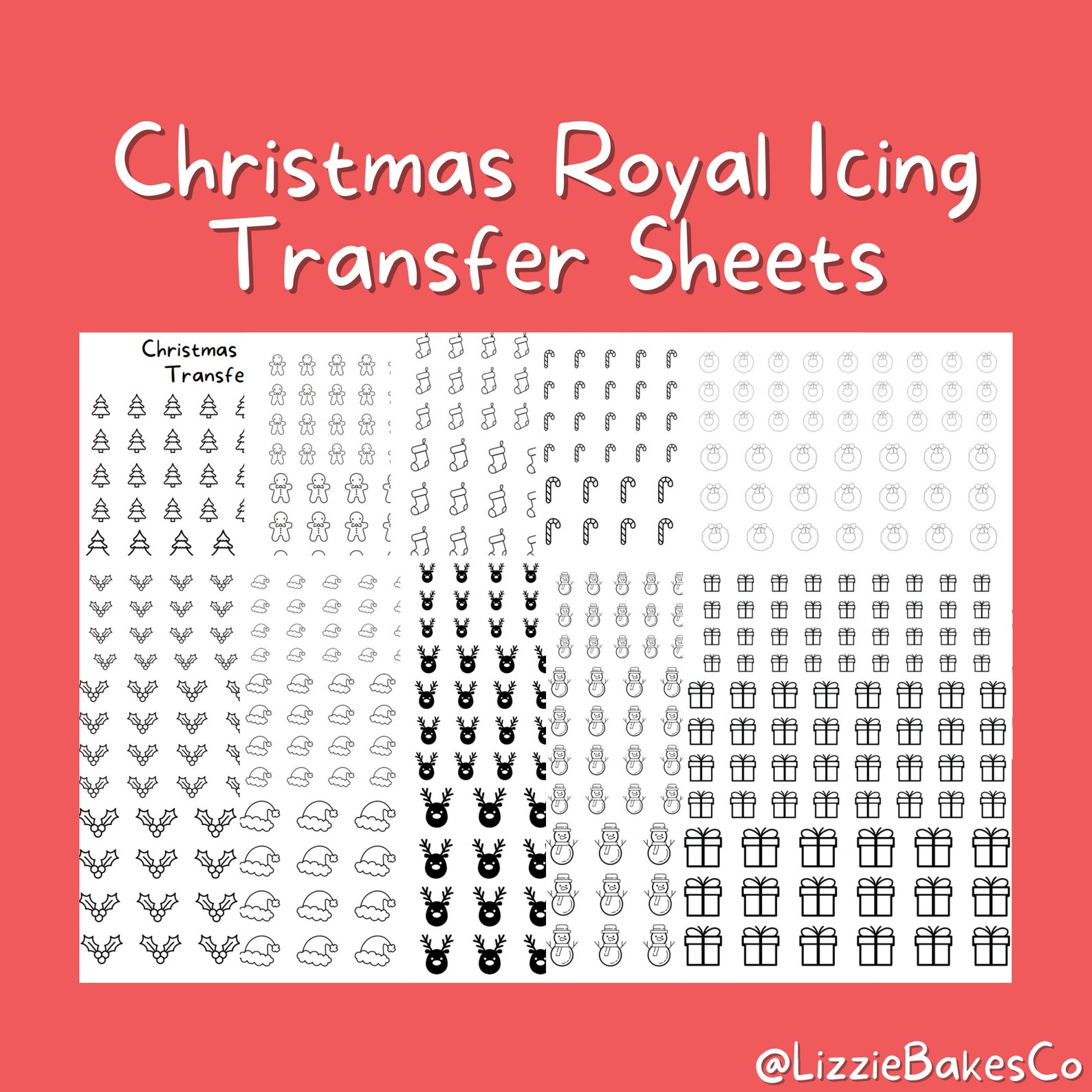 Christmas Royal Icing Transfer Sheets Set of 10 Printable Etsy Christmas Royal Icing Transfer Sheets Set of 10 Printable Etsy