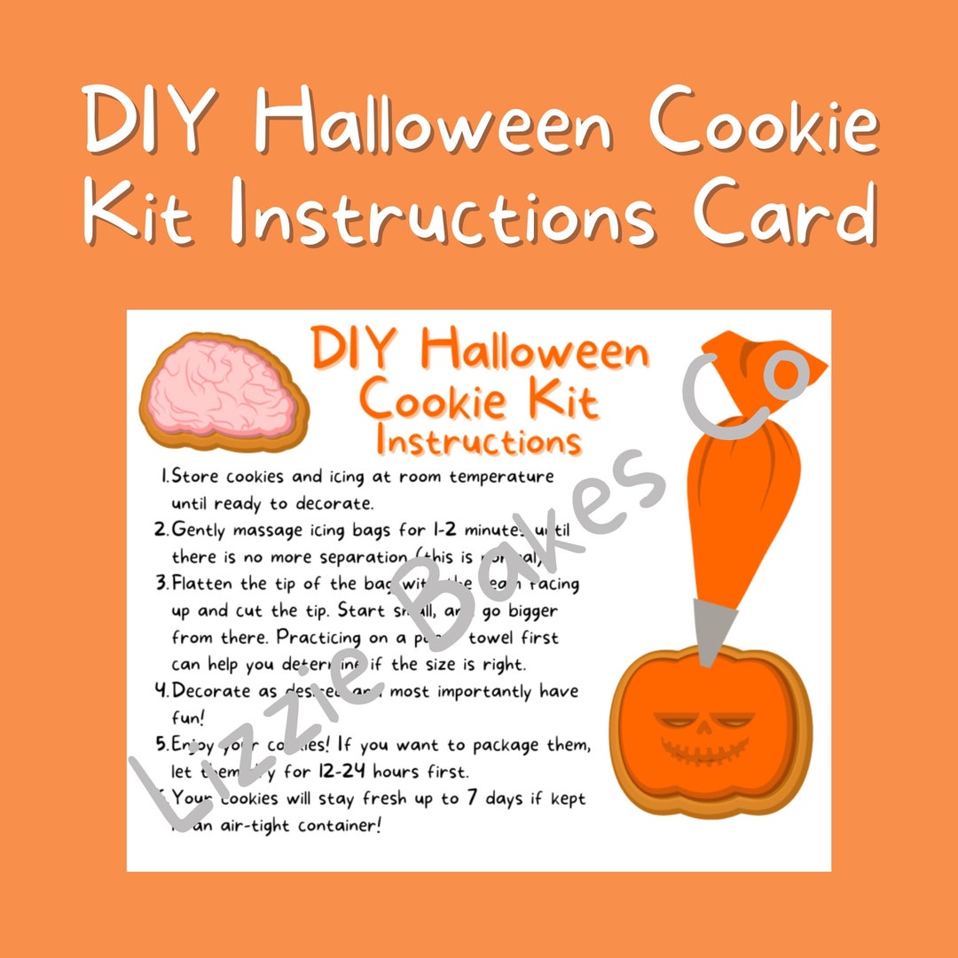 DIY Halloween Cookie Decorating Kit Instructions Card Digital Etsy