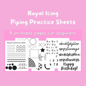 Royal Icing Practice Sheet, Printable Piping Practice Sheet, Digital Guide for Bakers, Cookie Decorating