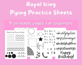 Royal Icing Practice Sheet, Printable Piping Practice Sheet, Digital Guide for Bakers, Cookie Decorating