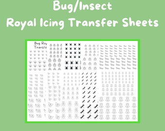 Bug Royal Icing Transfer Sheets, Cookie Decorating (Digital Download)