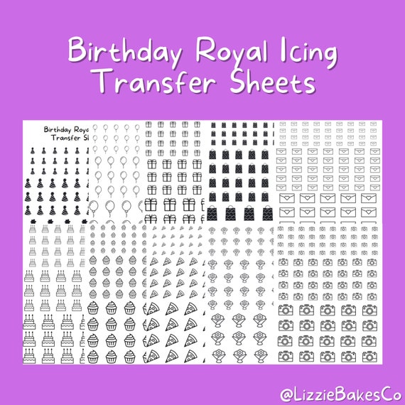 Birthday Royal Icing Transfer Sheets Set of 10 Printable - Etsy